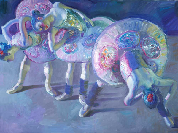 Three Dancers in Grey and Blue - John Asaro